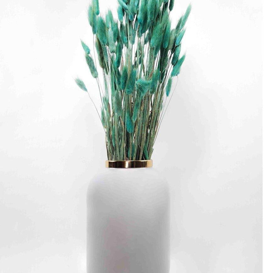Trockenblume Lagurus in dunklem mintgrün - somedayz